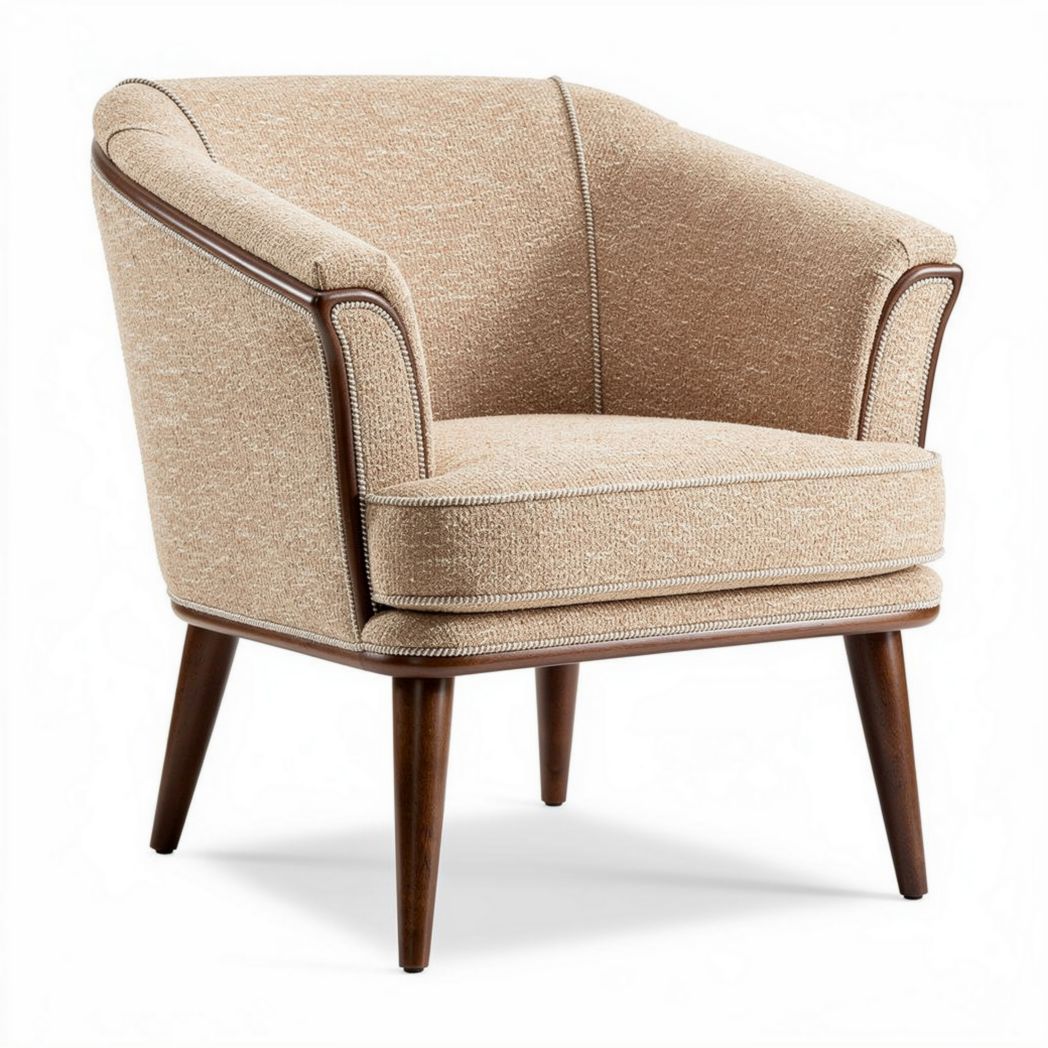 Accent chair with velvet upholstery in green color and black trim 85 x 80 x 75cm