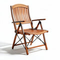 Folding wooden patio chair with armrests in natural finish 85 x 55 x 90cm
