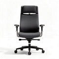 High back executive chair with leather upholstery and swivel base 80 x 70 x 120cm