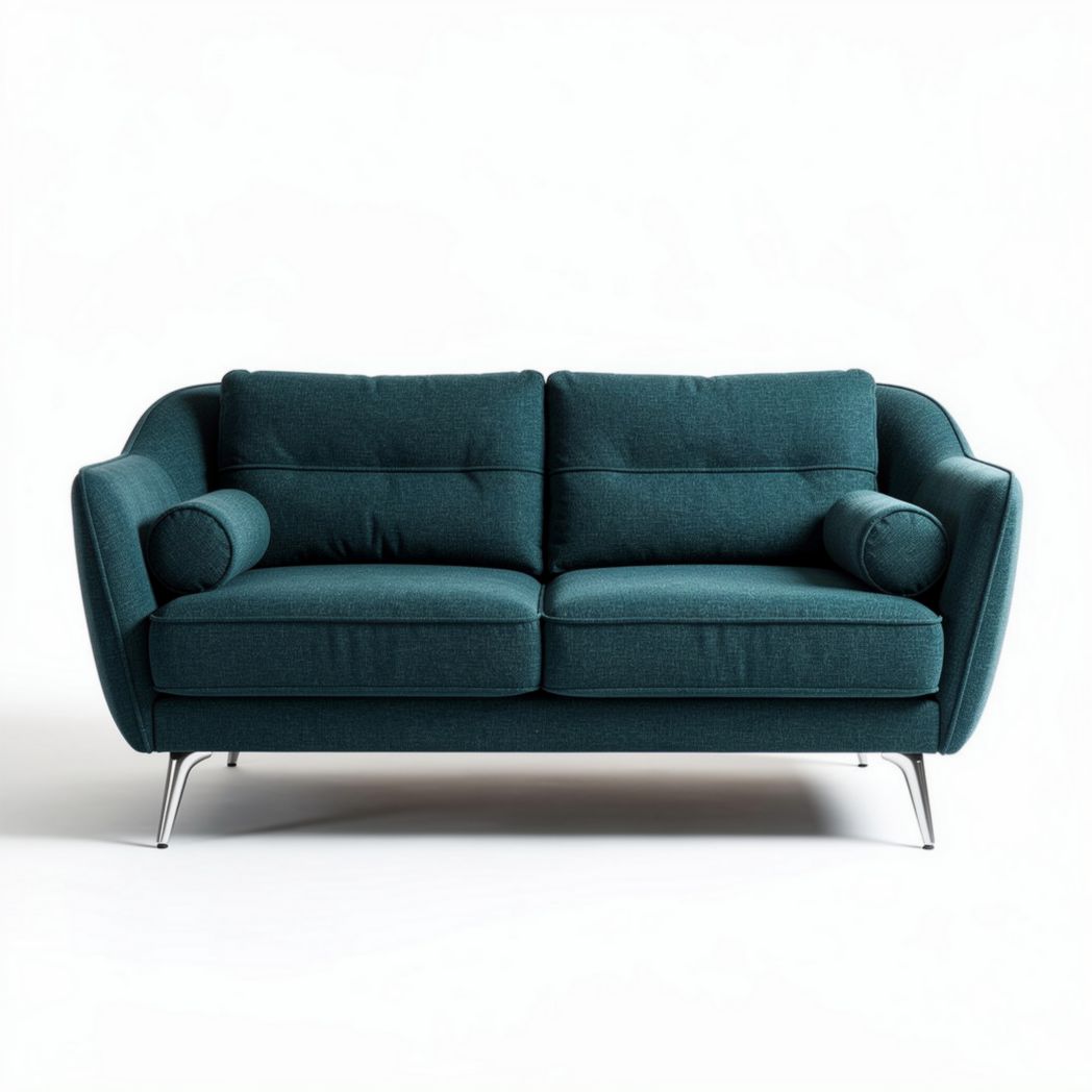 Fabric sofa in teal color with modern design dimensions 180 x 85 x 75cm