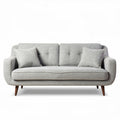 Gray fabric sofa with removable cushions and wooden legs 190 x 85 x 80cm
