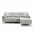 Blue fabric sectional sofa with spacious design and removable cushions