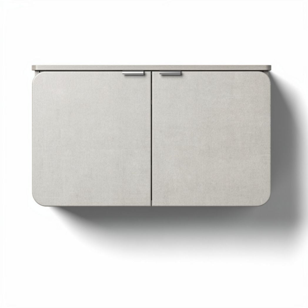 Wall-mounted storage cabinet in light gray fabric 60 x 30 x 40cm